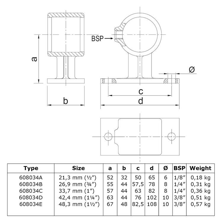 Doos Leuningdrager-B / 26,9 mm (60 stuks)